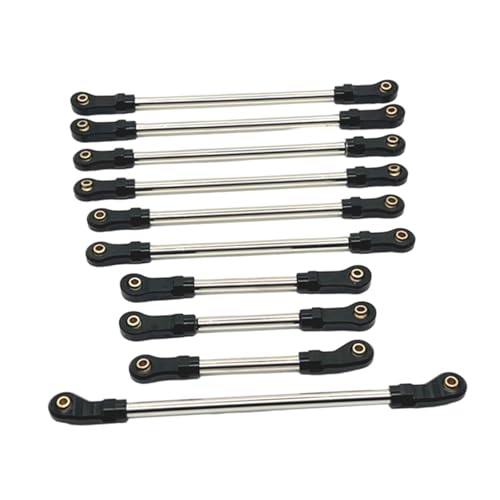 Amagogo 10x RC Lenkservo Link Ersatz RC Auto LKW DIY RC Ersatzteile Upgrades Kits für 104026 104006 1:10 Maßstab RC Fahrzeug, Schwarz von Amagogo