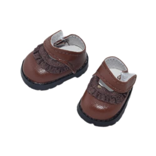 Amagogo 17 cm Miniatur-Puppenschuhe, süßes Puppenzubehör, entzückende handgemachte Mädchen-Puppen-Outfits für kleine Mädchen, Geschenk, 17 cm Anhängerpuppe, Braun von Amagogo