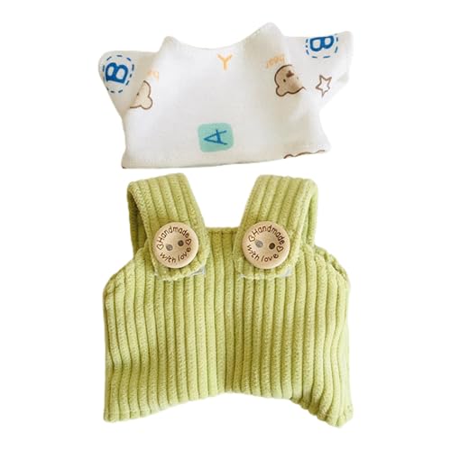 Amagogo 17 cm Plüschpuppenkleidung, Cartoon-Plüschpuppenzubehör, Kostüme, weich, Kuscheltiere, Kleidung, Mode, DIY-Puppenoutfits, Grüne Hose von Amagogo