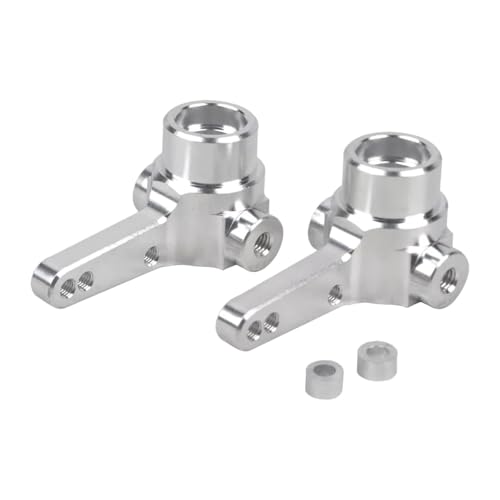 Amagogo 2 Stück 1:10 RC Aluminium Vorderachsschenkelarm Ersatz HochleistungsLenkschalen vorne für Gf02 Wr02C L WT01N RC Auto, Silber von Amagogo