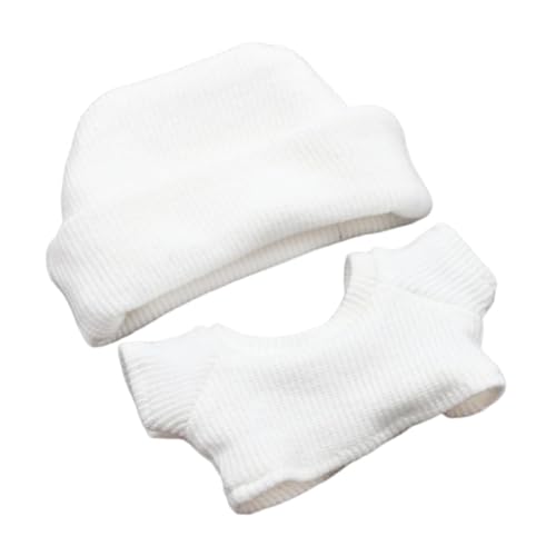 Amagogo 2-teiliges Kleidungsset für 17/15 cm Puppen, Kurzarm und Hut, stilvolle, schöne DIY-Kleidungskostüme für Plüschfiguren, 15 cm/17 cm, Weiß Amagogo 2-teiliges Kleidungsset für 17/15 cm Puppen, Kurzarm und Hut, stilvolle, schöne DIY-Kleidungskostüme für Plüschfiguren, 15 cm/17 cm, Weiß von Amagogo