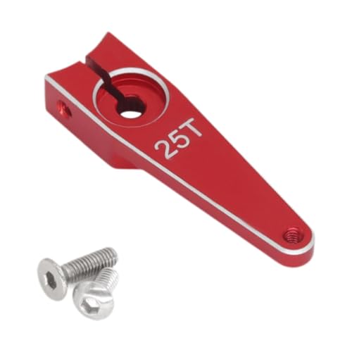 Amagogo 25T Servoarm Server Rocker, Ersatzteil für ferngesteuertes Auto, Erweiterter Metallservoarm RC-Zubehör, Red 1 Inch von Amagogo