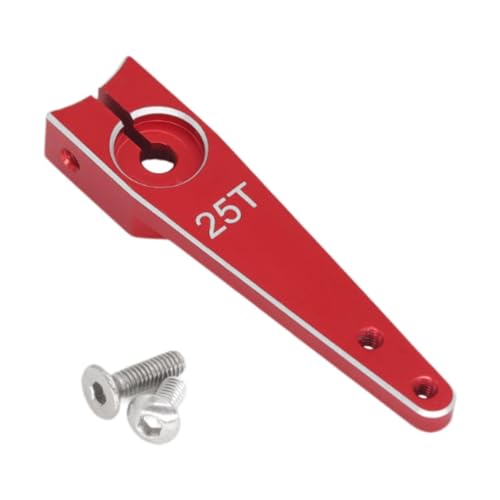 Amagogo 25T Servoarm Server Rocker, Ersatzteil für ferngesteuertes Auto, Erweiterter Metallservoarm RC-Zubehör, Red 1.25 Inch von Amagogo