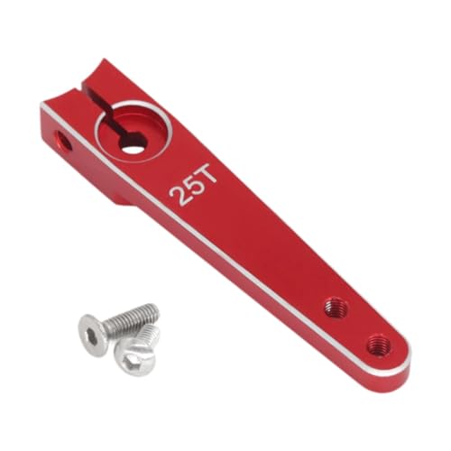 Amagogo 25T Servoarm Server Rocker, Ersatzteil für ferngesteuertes Auto, Erweiterter Metallservoarm RC-Zubehör, Red 1.5 Inch von Amagogo