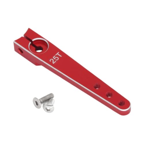 Amagogo 25T Servoarm Server Rocker, Ersatzteil für ferngesteuertes Auto, Erweiterter Metallservoarm RC-Zubehör, Red 1.75 Inch von Amagogo