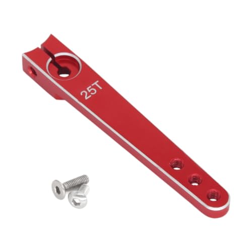 Amagogo 25T Servoarm Server Rocker, Ersatzteil für ferngesteuertes Auto, Erweiterter Metallservoarm RC-Zubehör, Red 2inch von Amagogo