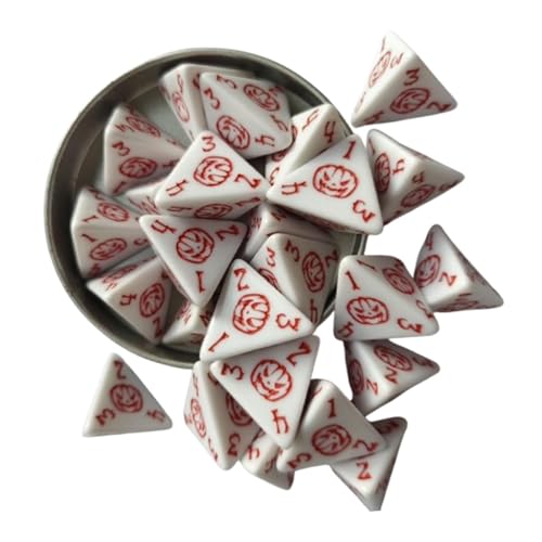 Amagogo 25x Multi -Side -Würfel, polyedrische Ziaschen -Set, Acryl -D4 -Würfel für Rollenspiele, Weiß von Amagogo