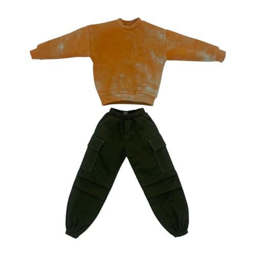 Amagogo 2X 1/6 Maßstab Männer Figur Top und Hosen Kleidungsstück Miniatur Kleidung Kostüm fürfür 12in Figuren Körper Puppe Modell Zubehör, Sweatshirt mit Rundhalsausschnitt von Amagogo