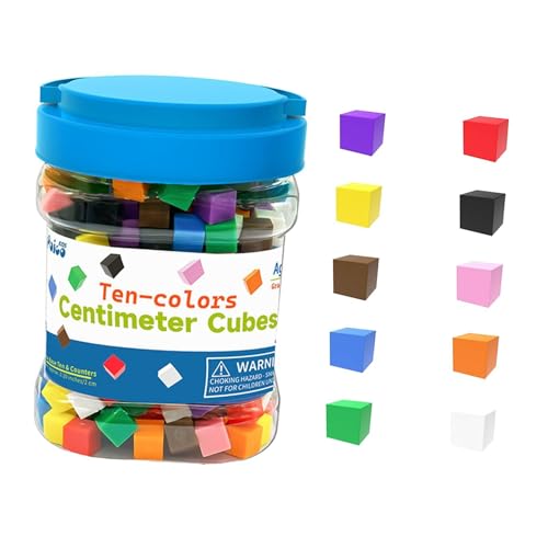 Amagogo 300 x Zentimeterwürfel 1 cm, 10 Farben, Mathe-Manipulative, Farbsortierspielzeug, Mathe-Zählwürfel für Spiele, Familie, Heimunterricht Amagogo 300 x Zentimeterwürfel 1 cm, 10 Farben, Mathe-Manipulative, Farbsortierspielzeug, Mathe-Zählwürfel für Spiele, Familie, Heimunterricht von Amagogo