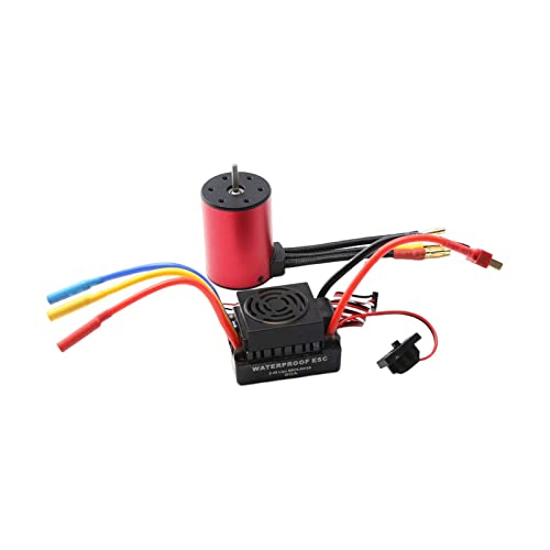 Amagogo 3650 Brushless Motor & 60A ESC Bulid in 5.5V/3A Bec 50Mmx36mm Brushless Motor mit 60A ESC für 1/10 RC Car 1:10/1/8/1/10 RC Car Truck ACCS, 4300 kV von Amagogo