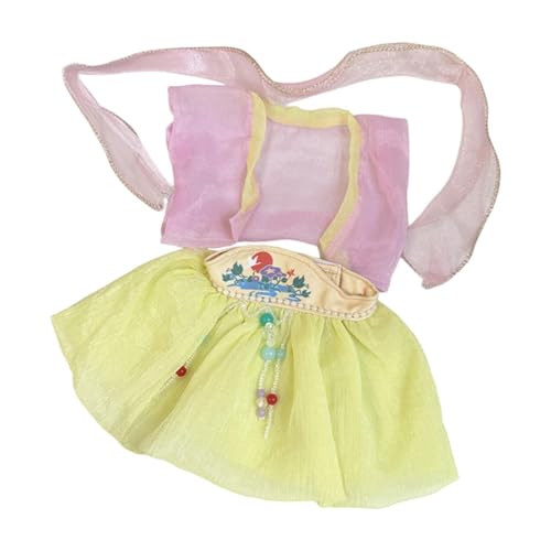 Amagogo 38cm Plüsch Puppe Kleidung Puppe Outifit Chinesischen Traditionellen Alten Kleid Mode Puppe Kleidung, Gelb von Amagogo