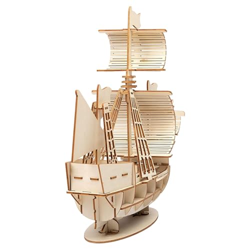 Amagogo 3D -Holzpuzzle für Teenager Segelboot einfach tragbare sensorische Spielzeug handgefertigtes Sailling Ship für Teenager Kinder Freunde von Amagogo