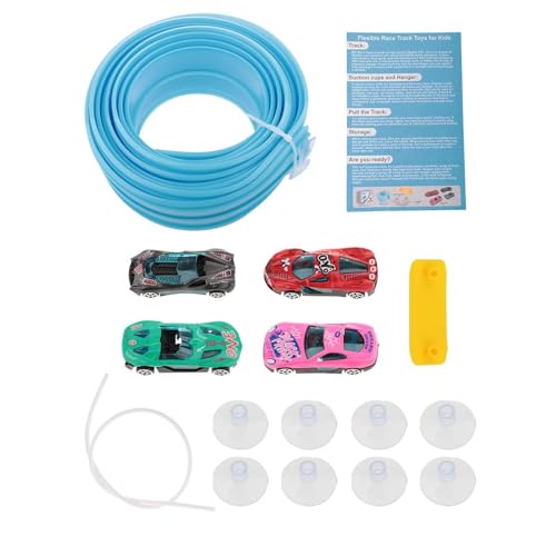 Amagogo 4,5 m Lange, Flexible Schiene mit 4 Mini-Automodellen aus Legierung, Saugnapfhalterung, Mehrzweck, für Kinder ab 3 Jahren, GrÜn Amagogo 4,5 m Lange, Flexible Schiene mit 4 Mini-Automodellen aus Legierung, Saugnapfhalterung, Mehrzweck, für Kinder ab 3 Jahren, GrÜn von Amagogo