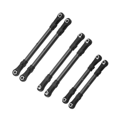 Amagogo 6 Stücke RC Auto Zugstange Servo Link Rod Ersatz Langlebige Metall Link Rod für Slash Hoss 4x4 1:10 RC Auto Upgrade Teile ACCS, SCHWARZ von Amagogo