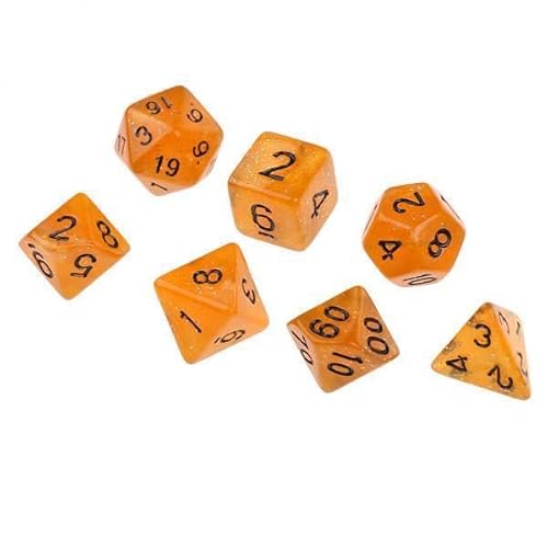 Amagogo 6X 7 1,6 cm / 0,62 '' Polyeder Set D6 D20 RPG Tischspiele Spielzeug Orange von Amagogo