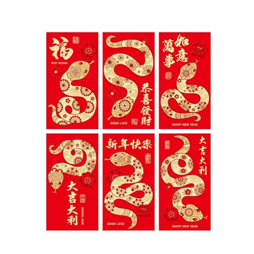 Amagogo 6X Chinesische Neujahrsumschläge, rotes Geldpaket, Hongbao, süße Dekoration, Frühlingsfest, für Partygeschenke, Style C von Amagogo