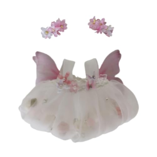 Amagogo 7,87 Zoll Puppenkleidung, Puppenzubehör DIY Puppenspielzeug, modisches bequemes Kleid und Haarspange-Outfit, handgefertigte Puppenkleidung, Rosa mit Haarnadel von Amagogo