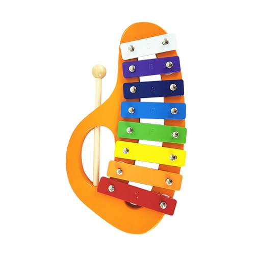 Amagogo 8 Noten, buntes Holzxylophon, Regenbogen-Holzglockenspiel, Aufklärungsmusikaktivitäten für Anfänger, Kinder und Erwachsene, Orange von Amagogo