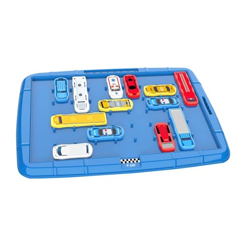 Amagogo Auto-Rutschpuzzlespiel, Schiebepuzzlespiel, tragbares, leichtes Brettspiel, Reisespiele, Herausforderungen für Kinder, Teenager, Kinder, 13 Autos von Amagogo