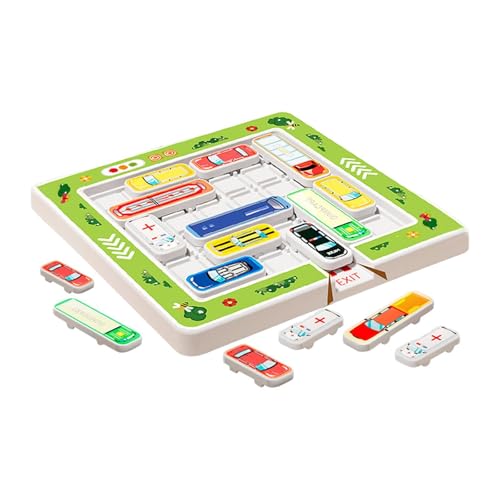 Amagogo Auto-Rutschpuzzlespiel, Schiebepuzzlespiel, tragbares, leichtes Brettspiel, Reisespiele, Herausforderungen für Kinder, Teenager, Kinder, 22 Autos von Amagogo