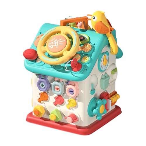 Amagogo Baby Busy Cube, sensorisches Spielzeug, Lenkradspielzeug, Mehrzweck-Farbform-Sortierung, passendes Spielzeug, Aktivitätscenter, für Kinder im Alter von Amagogo