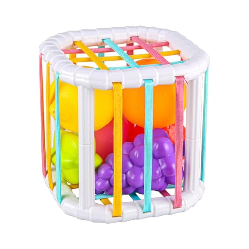 Amagogo Baby-Formsortierspielzeug, Farbsortierbehälter, Lernspielzeug, Bunte Gummibänder für Jungen und Mädchen im Vorschulalter, Nicht schneidbares Set von Amagogo