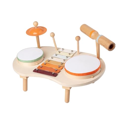 Amagogo Baby-Musikspielzeug, Kinder-Schlagzeug, Trommel, Xylophon-Spielzeug, Musikspielzeug, Holz-Percussion-Spielzeug, Musikinstrument-Spielzeug für von Amagogo