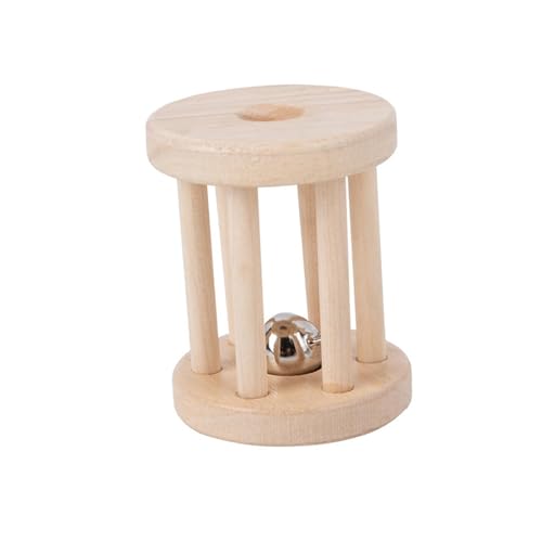 Amagogo Baby-Roller-Rassel aus Holz, Rollendes Rasselspielzeug, Krabbelspielzeug, Kleinkinder-Rollerspielzeug mit Glöckchen für 6-12 Monate alte Kinder, C von Amagogo