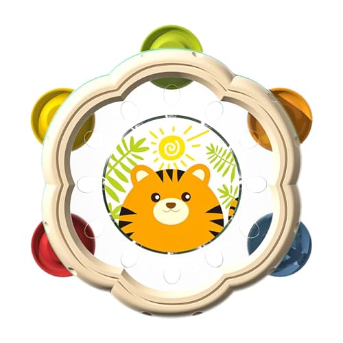 Amagogo Baby Tamburin Trommel Handtrommel Musikinstrument Feinmotorik Rassel Handheld Tamburin für Kinder Mädchen Jungen Kleinkinder Geschenk, GrÜn von Amagogo