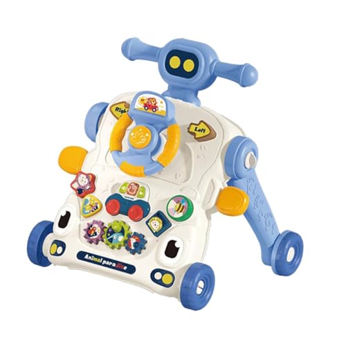 Amagogo Baby Walkers für Jungen Mädchen Lenkrad Spielzeug Frühes Lernen Push Spielzeug Geschenk Musik Spielzeug, 3 in 1 Blue von Amagogo