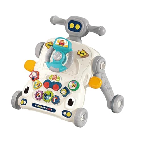 Amagogo Baby Walkers für Jungen Mädchen Lenkrad Spielzeug Frühes Lernen Push Spielzeug Geschenk Musik Spielzeug, 3 in 1 Grey von Amagogo