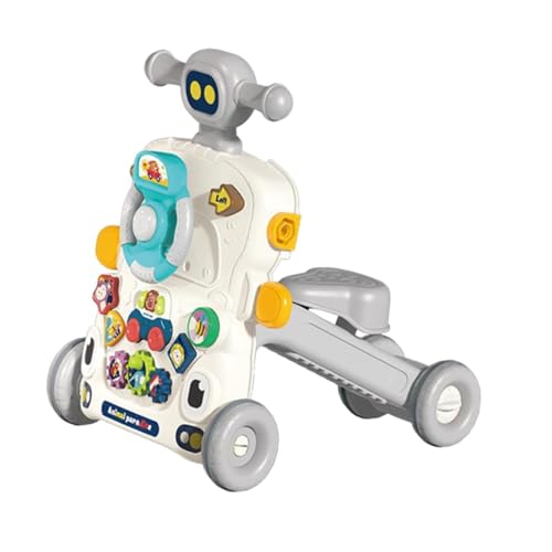 Amagogo Baby Walkers für Jungen Mädchen Lenkrad Spielzeug Frühes Lernen Push Spielzeug Geschenk Musik Spielzeug, 5 In1 Grau von Amagogo