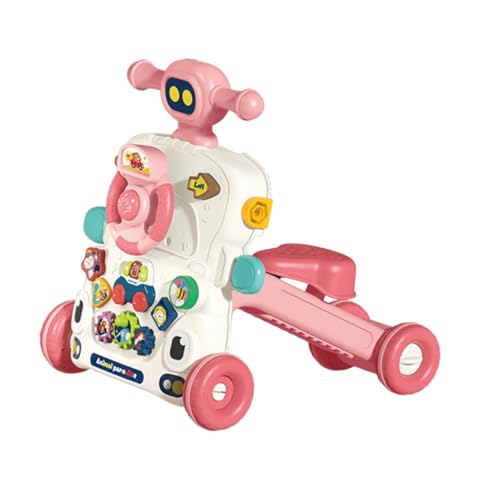 Amagogo Baby Walkers für Jungen Mädchen Lenkrad Spielzeug Frühes Lernen Push Spielzeug Geschenk Musik Spielzeug, 5 In1 Rosa von Amagogo