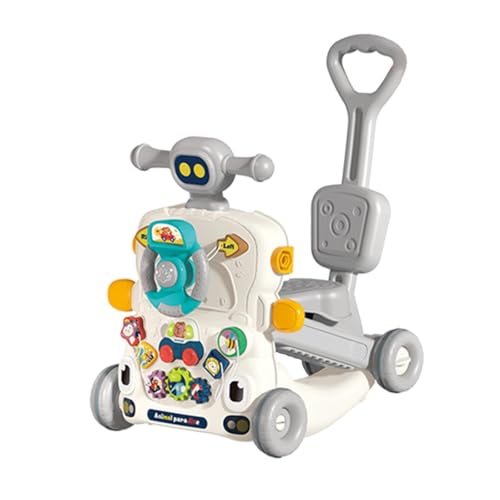 Amagogo Baby Walkers für Jungen Mädchen Lenkrad Spielzeug Frühes Lernen Push Spielzeug Geschenk Musik Spielzeug, 6 In1 Grau von Amagogo