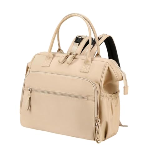 Amagogo Baby Windelbeutel Windel Tasche für Mom Umhängetasche Mama Totes Multi -Taschen -Rucksack für Einkaufsarbeit im Fitnessstudio Campingausflug, Beige von Amagogo