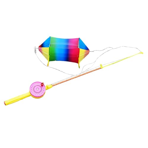 Amagogo Box Kite Kite Children Buntes Kite Spielzeug Regenbogen Einsline Kinder 3D einfach zu fliegen Garten im Freien Spaß Kite von Amagogo