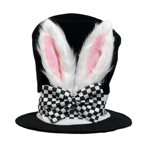 Amagogo Bunny Ear Top Hut, Kaninchenkostüm Accessoires Kostüme Prob Cosplay Supplies für Halloween Women Men Festival von Amagogo