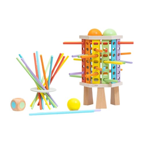 Amagogo Buntes Holzstäbchen-Spiel, Zählspielzeug, Früherziehungsspielzeug, Familienspiel, Holzbrettspiel, Mathematik-Lernspielzeug für Kinder von Amagogo