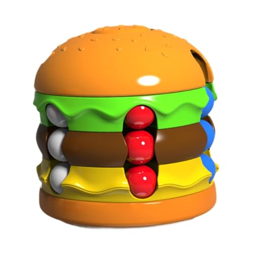 Amagogo Burger Cube und Fries Spielzeug, sensorisches Spiel für Kinder Erwachsene, Finger drehen drehen, Neuheit rotierende Perle für Männer Jungen , Burger von Amagogo