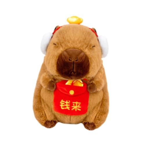 Amagogo Capybara-Plüschpuppe, Plüsch-Wurfkissen, bequem, niedlich, weich, Stofftier, Heimdekoration für Bett, Sofa, Schlafzimmer, Kinder, Hong Bao von Amagogo