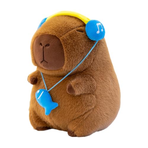 Amagogo Capybara Plüschpuppe Capybara gefülltes Tier Spielzeug weich, Kopfhörer Gesetzt von Amagogo