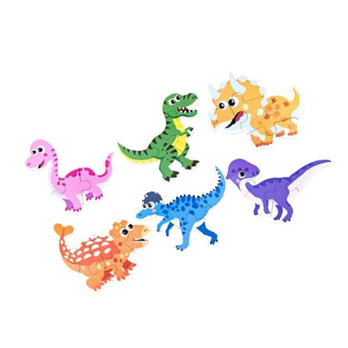 Amagogo Cartoon-Puzzle, Form-Matching-Puzzle, Kreativität, Stammspielzeug, Vorstellungskraft, Montessori-Spielzeug, frühes Lernen für Kinder im Vorschulalter, Dinosaurier Tier von Amagogo