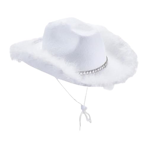 Amagogo Cowboyhut Cowgirl Treps spielt Dekor Elegante Kostümhut, A Type White von Amagogo