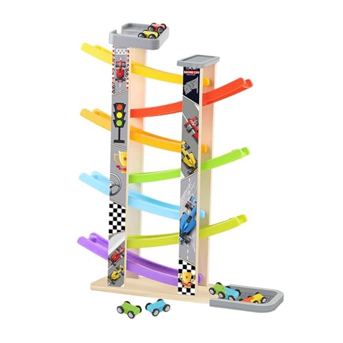 Amagogo DIY Assemble Track Race Car Toy Kinder Kinder Holz Rennfahrer Feinmotorische Fähigkeiten Kreatives Geschenk des Geschenks für 2 3 4 Jahre alt, Sieben Tracks von Amagogo