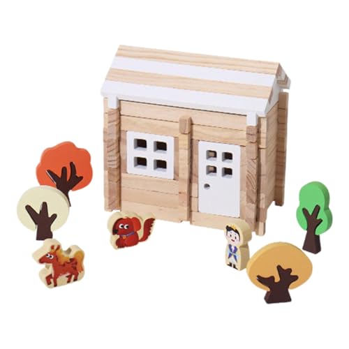 Amagogo DIY-Baumodell Holzhaus-Bausätze Montessori-Spielzeug Lernspielzeug Bauen für Kinder im Alter von 3 4 5 6 Jahren Erwachsene, A von Amagogo