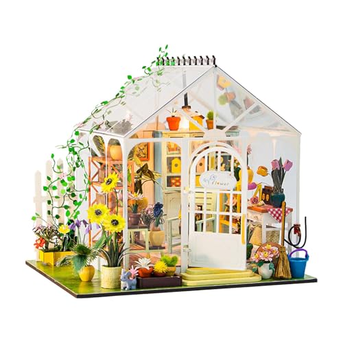 Amagogo DIY Holz Miniatur Puppenhaus Garten Haus mit Möbeln Handgemachte Puppenhaus für Jungen Mädchen von Amagogo