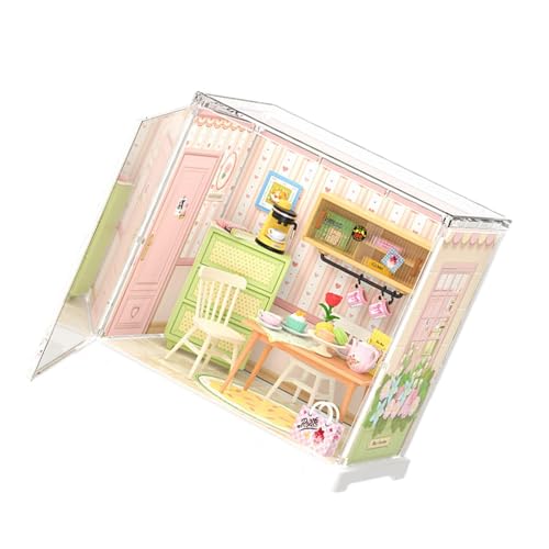 Amagogo DIY Miniatur-Puppenhaus mit Zubehör, Dekorations-Set mit kleinen Blöcken, handgefertigtes Puppenhaus, für Kinder im Alter von 6–12 Jahren, Restaurant von Amagogo