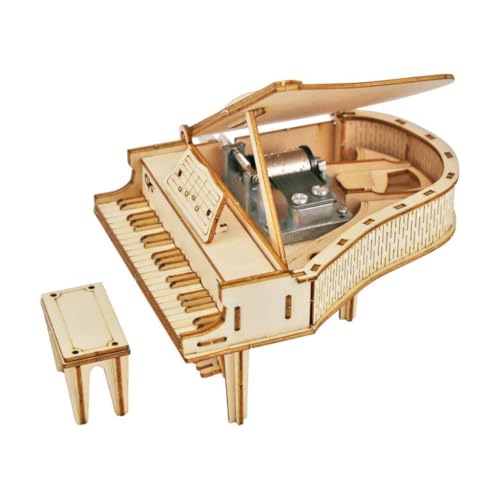 Amagogo DIY Spielzeug Klavier Spieluhr 3D Holzpuzzle Ästhetische Schreibtischdekoration Modellbausätze für Erwachsene zum Bauen für Männer Frauen, Style A von Amagogo