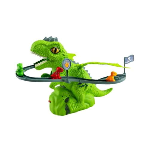 Amagogo Dinosaurier-Kletterrutsche-Spielzeug mit Musik und Licht, pädagogisches Puzzle-Spielset, Achterbahn-Spielzeug für Geburtstagsgeschenk Kinder, GrÜn von Amagogo