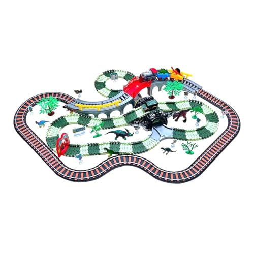 Amagogo Dinosaurier Track Race Car Toy, Climbing Hills Rail Party liefert Indoor -Spiele Elektrisches Puzzlespielzeug für Kinder von Amagogo